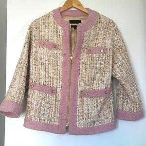 Pink Tartan Bouclé Pink Cream Jacket XS